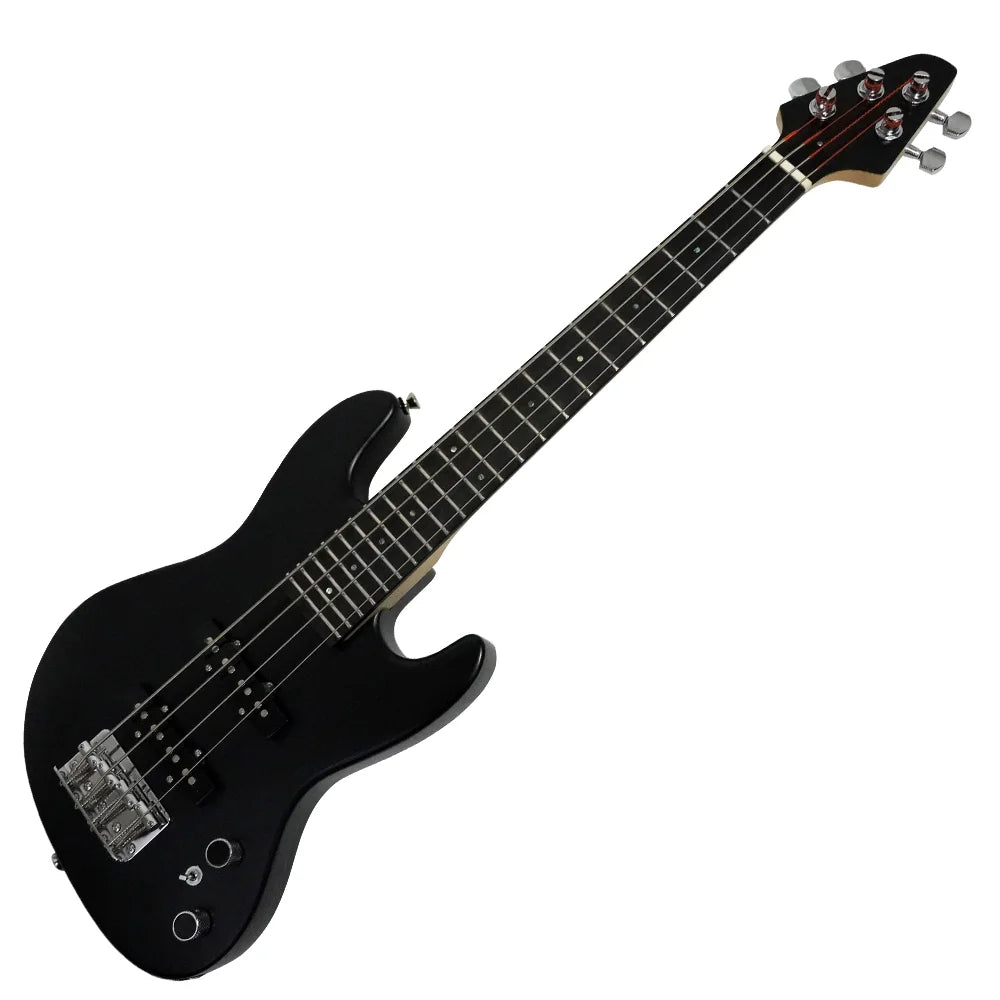 4-String Bass with a full Ash Body, in a Black Open Pore Finish