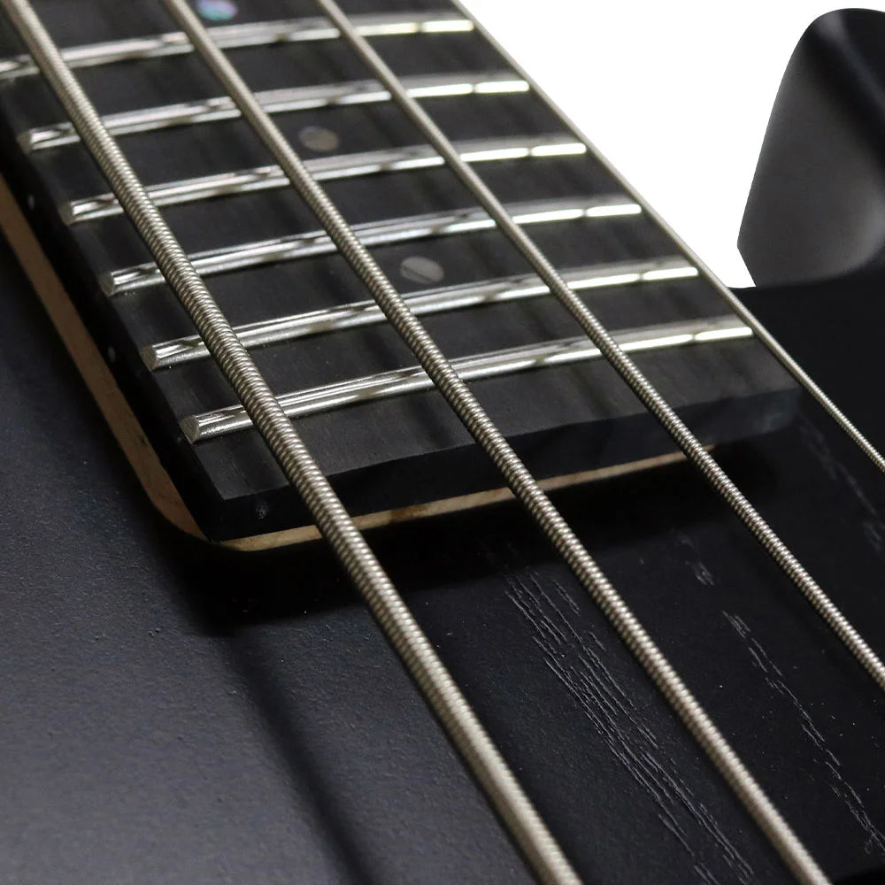 4-String Bass with a full Ash Body, in a Black Open Pore Finish